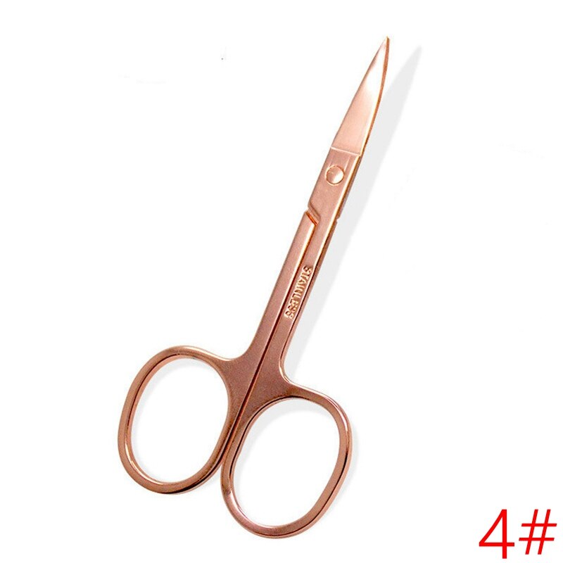 Tijeras de manicura para cutículas, tijeras de acero inoxidable para maquillaje de uñas, redondas y afiladas, para cejas, pequeñas, microherramientas cosméticas: 4