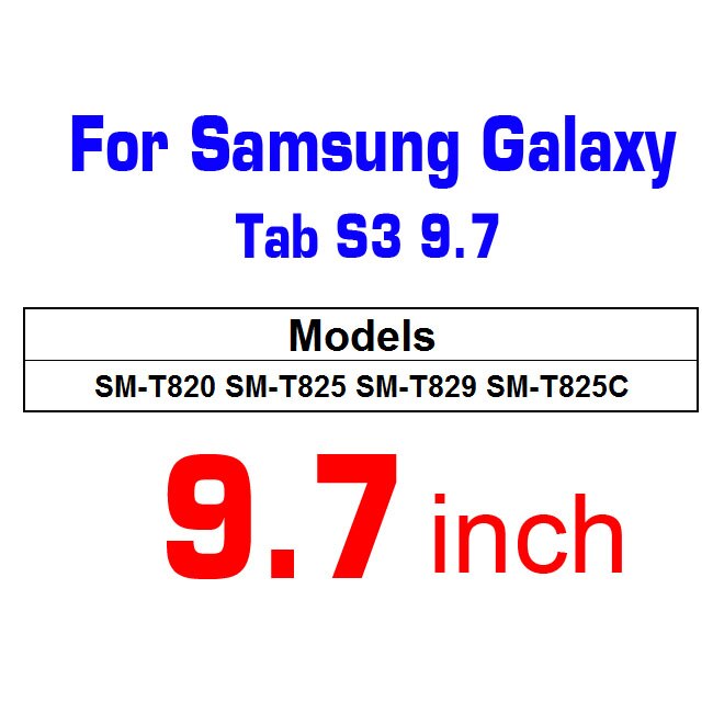 Vidrio protector de pantalla para Samsung Galaxy Tab S2 S3 9,7 pulgadas SM-T810 T815 T817 T819 T820 SM-T825 T829 película de vidrio templado: S3 T820 T825 T829