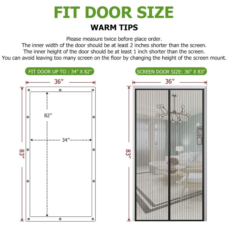 Magnetic Screen Door Curtain Summer Anti Mosquito Insect Fly Bug Screen Mesh Automatic Closing Door Kitchen Curtain