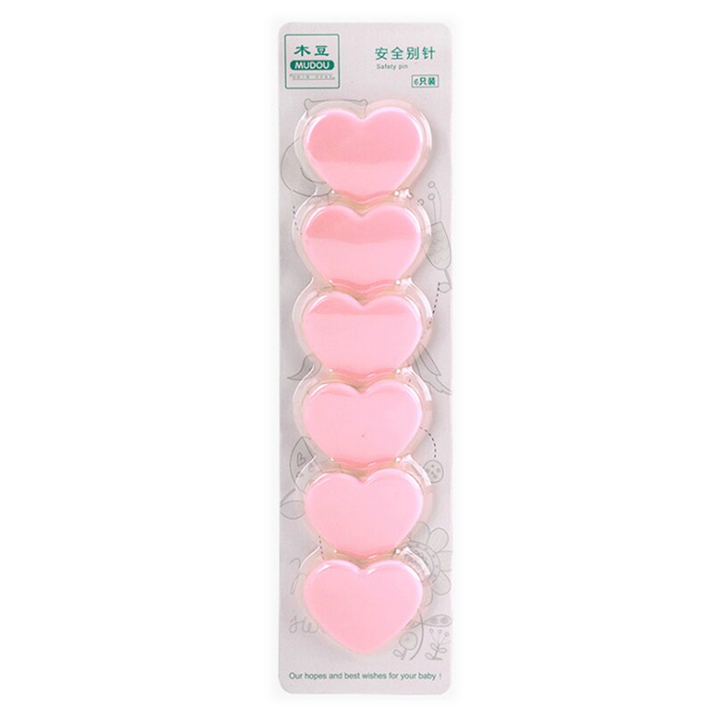 Child Safety Pin Cartoon Cute Bear Love Butterfly Baby Slobber Towel Pin Baby Diapers Protective Equipment Set: pink heart