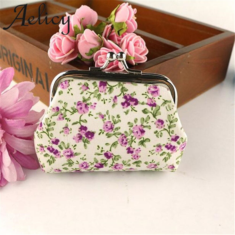 Aelicy taschen für frauen Heißer Dame Retro Vintage Blume Kleine Brieftasche Haspe Geldbörse Kupplung Tasche Kühlen Mappe