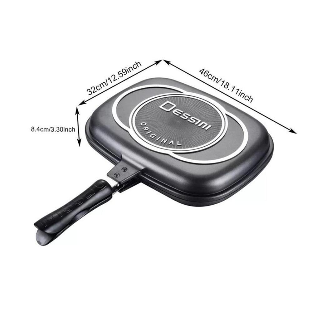 32Cm Dubbelzijdig Koekenpan Spuitgieten Factory Outlet Steak Koekenpan Grill Pan Keuken Kookgerei Snelle Levering