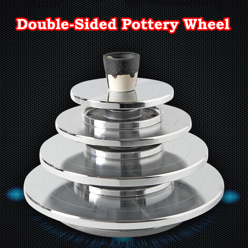 15/25/30cm Double Side Pottery Wheel Turntable Ceramic Clay Sculpture Pottery Rotating Table Stand Turntable DIY Making Tools