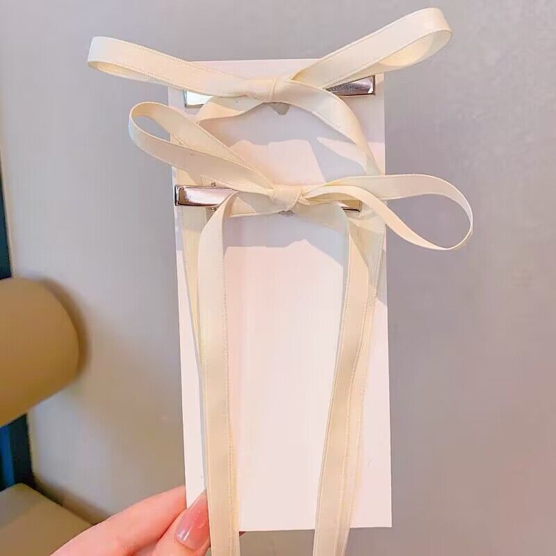 Cinta con lazo para el pelo de colores coreanos, pinzas para el pelo con lazo a la , horquillas con Clip LATERAL, diadema para mujer, accesorios para el cabello: Gris