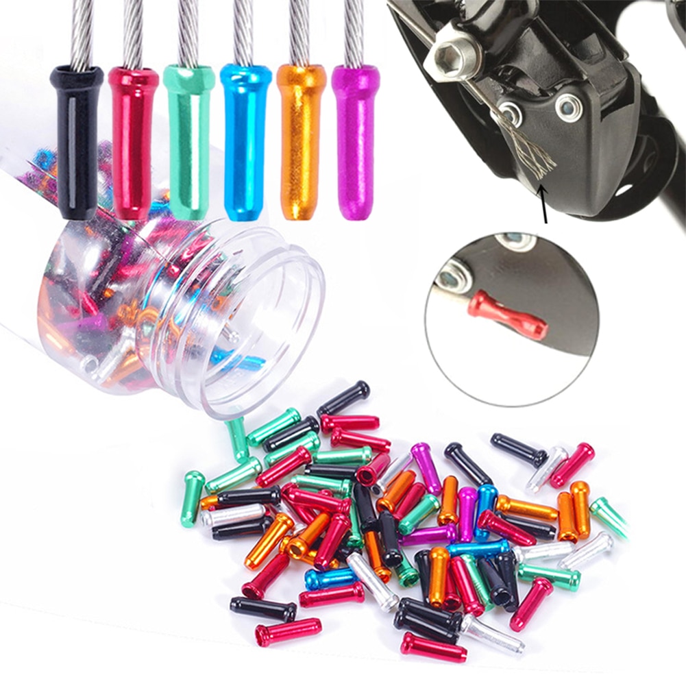 50Pcs Aluminum Bicycle Bike Brake Shifter Derailleur Inner Cable Wire End Caps Bike part bicycle Accessories