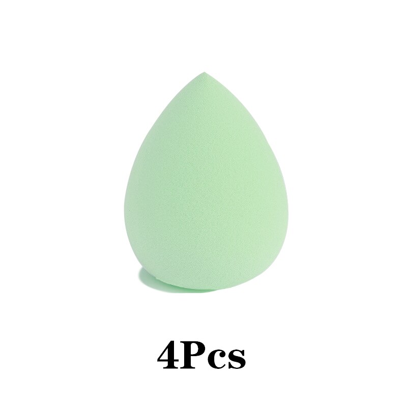 4 Pcs/set Sponge Water Shape Puff Face Makeup Reusable Cleaning Foundation Base Liquid Powder Sponge Cosmetic Tool: 4Pcs-Green