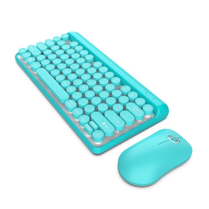 Punk bluetooth keyboard set telefon nettbrett laptop wirless tastaturer for macbook/ipad ekte mekanisk tastatur 77 nøkler bærbare: Blå