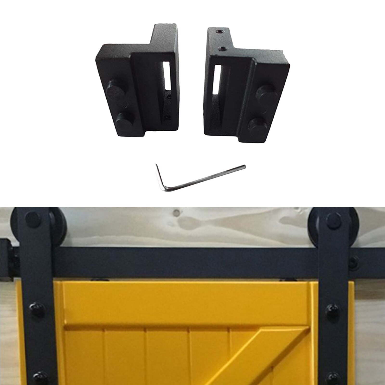 2Pcs Black Zinklegering Schuifdeuren Schuur Deur Stopper Home Gebruik Voor Schuifdeuren Schuur, Roestvrij En Duurzaam