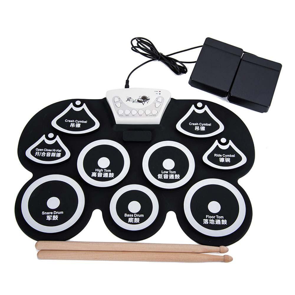Portable Electronic Drum Drumstick Foot Pedal G101 Silicone Roll Up Drum Pads Set with Sticks Musical Instrument Accessories