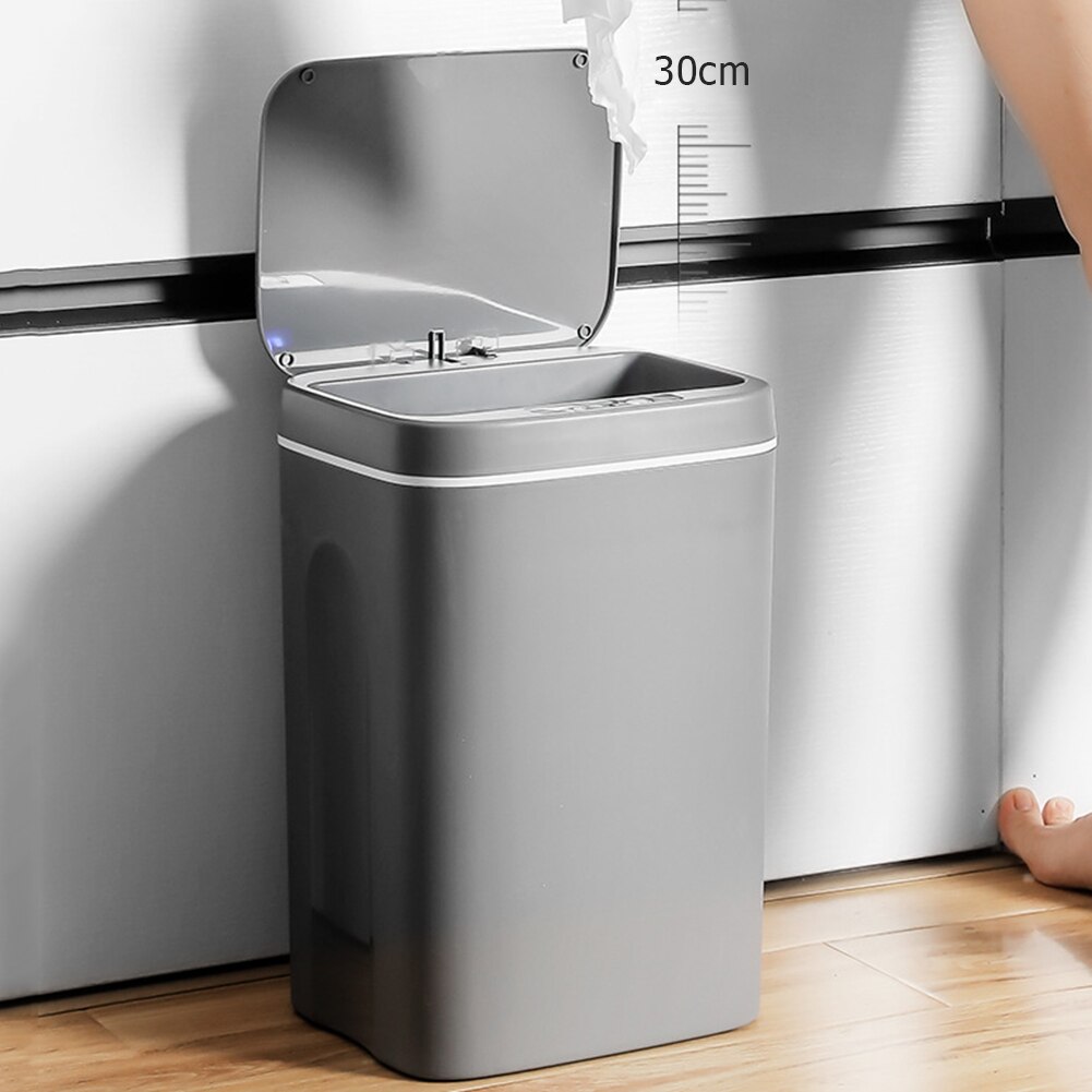 14L Intelligent Trash Can Automatic Waste Basket Garbage Dustbin Smart Sensor Waste Bin for Office Kitchen Bathroom Toilet