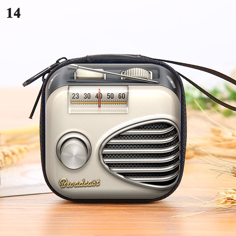 Retro Record Tape Pattern Tinplate Coin Purse Key Case Headphone Bag Coin Purse Storage Box Earphone Pocket Arrivals: 14