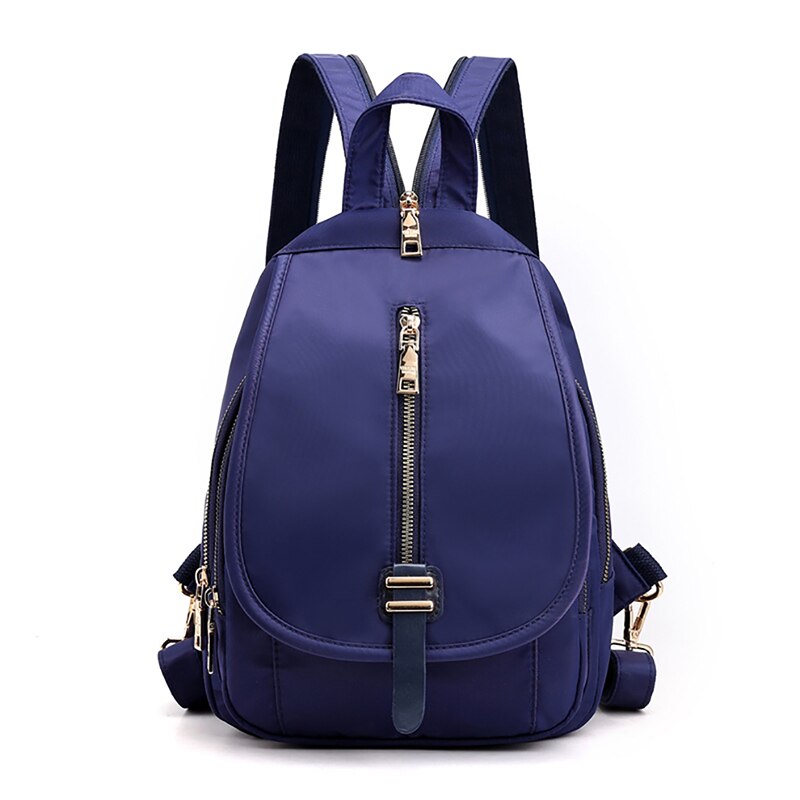 Multifunktionel lynlås sportstaske kvinder udendørs sportstaske rygsæk dame rygsæk til femme: Mørkeblå