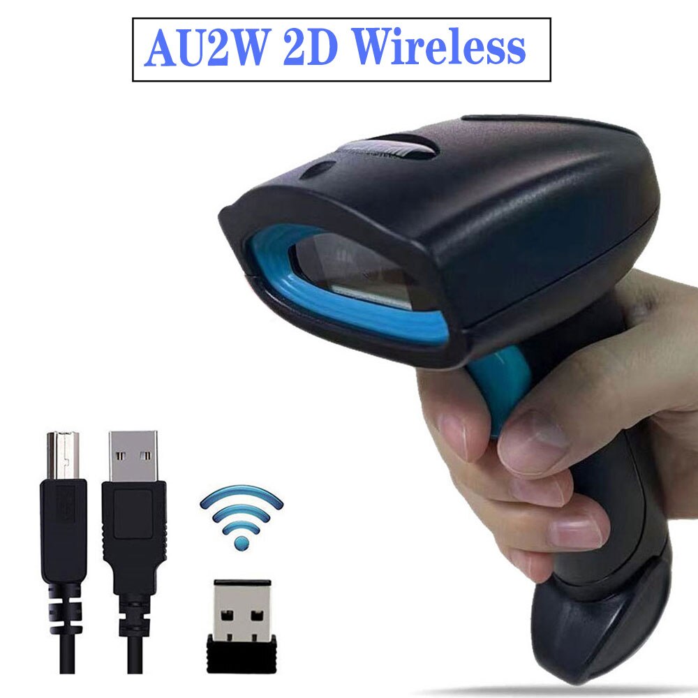 HBAPOS skaner kodów kreskowych bezprzewodowy Bluetooth USB przewodowy UPC 1D 2D QR czytnik obrazu ręczny PDF417 Data Matrix kod kreskowy dekoder: AU2W 2D Wireless