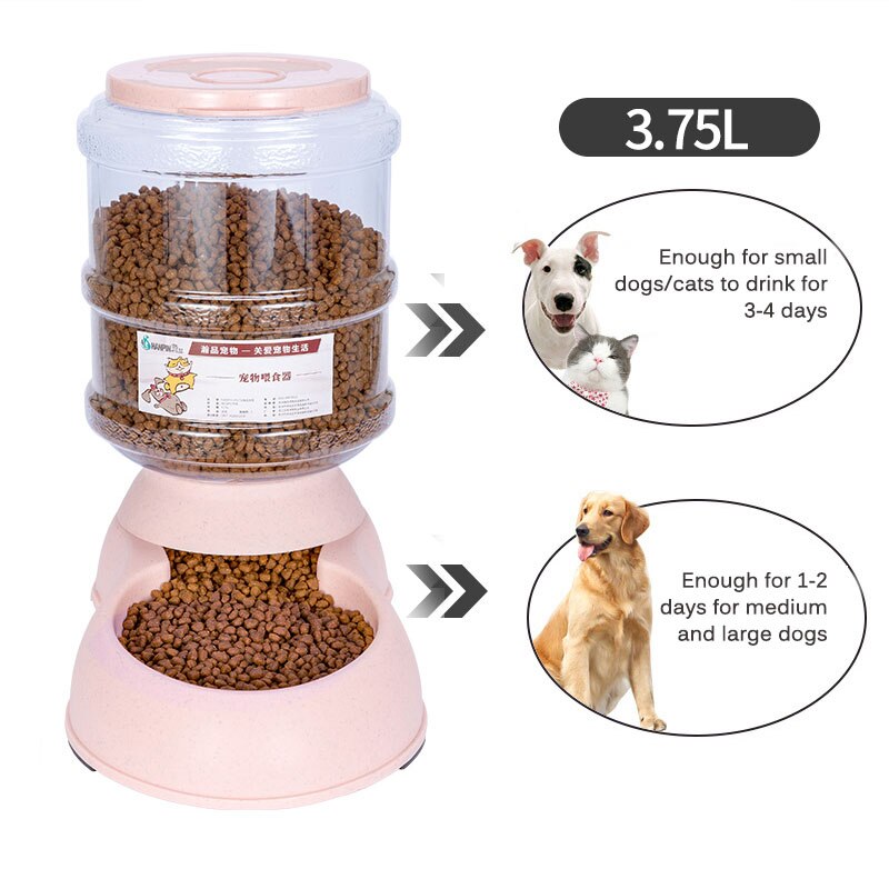 3.75l Automatic Food Water Pet Feeder Plastic Dog Food Bowl Water Dispenser For Dog Cat Dog Drinker