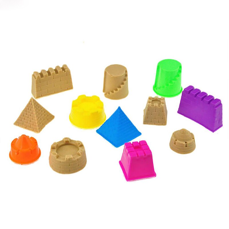 6 unids/set Mini Castillo de arena portátil arcilla molde juguetes niños pirámide Castillo de arena niños modelo clásico Kits de construcción al aire libre juego