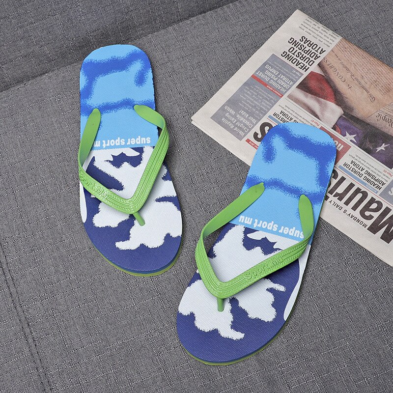 rubber beach slippers Summer Outdoor Surfer Word Slipper Men's Slippers