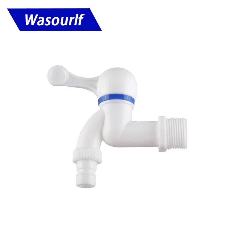 WASOURLF Plastic Faucet PP Mini Tap Male Thread White Small Bibcock Easy Install Washing Machine Garden Outdoor