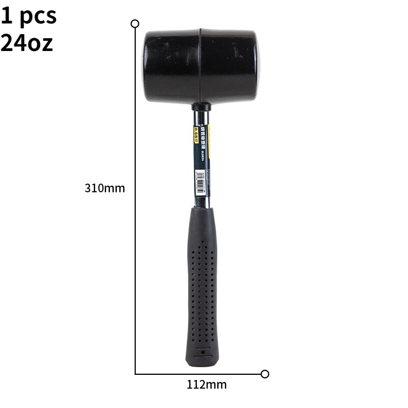 Deli Multifunction Heavy Duty Mallet Rubber Hammer 12/16/24oz Floor Ceramic Tile Installation Hammer Hand Tools: DL5624