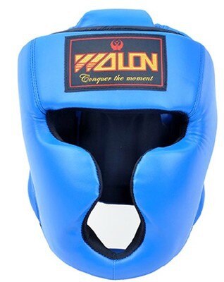 Neue Berufsausbildung Boxen Kopfschutz Sparring Zahnrad Helm MMA Muay thailändisch Casco trete Boxen Klammer Kopfbedeckungen Capacete: Blau schützen Gesicht