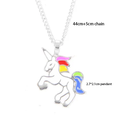 Modeschmuck Tier Pferd Einhorn Cartoon Emaille Einhorn Anhänger Halskette für Frauen Mädchen Kinder Kinder: Gold-farbe