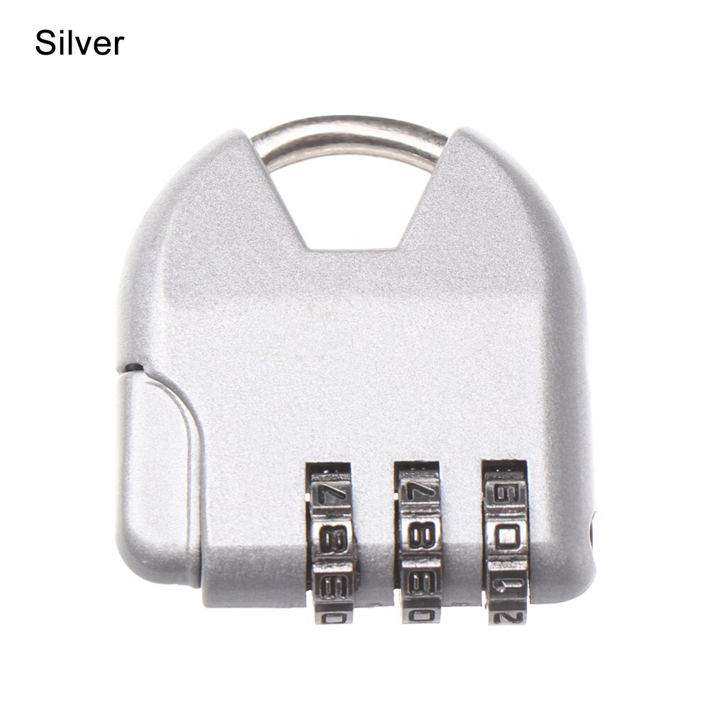 1pc 3 Dial Digit Number Code Password Combination Padlock Security Travel Suitcase Safe Lock for Padlock Luggage Lock of Gym: Silver