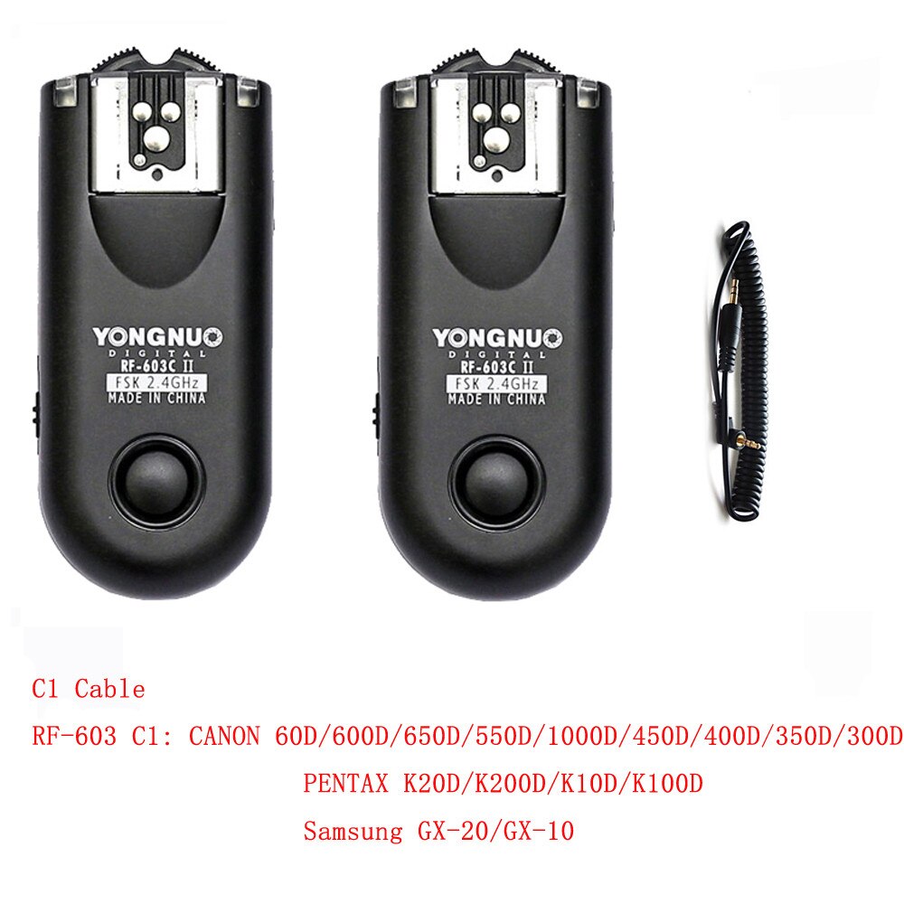 2 PCS Yongnuo RF-603 II RF603 II Wireless Flash Trigger Remote for Canon C1 C3: C1