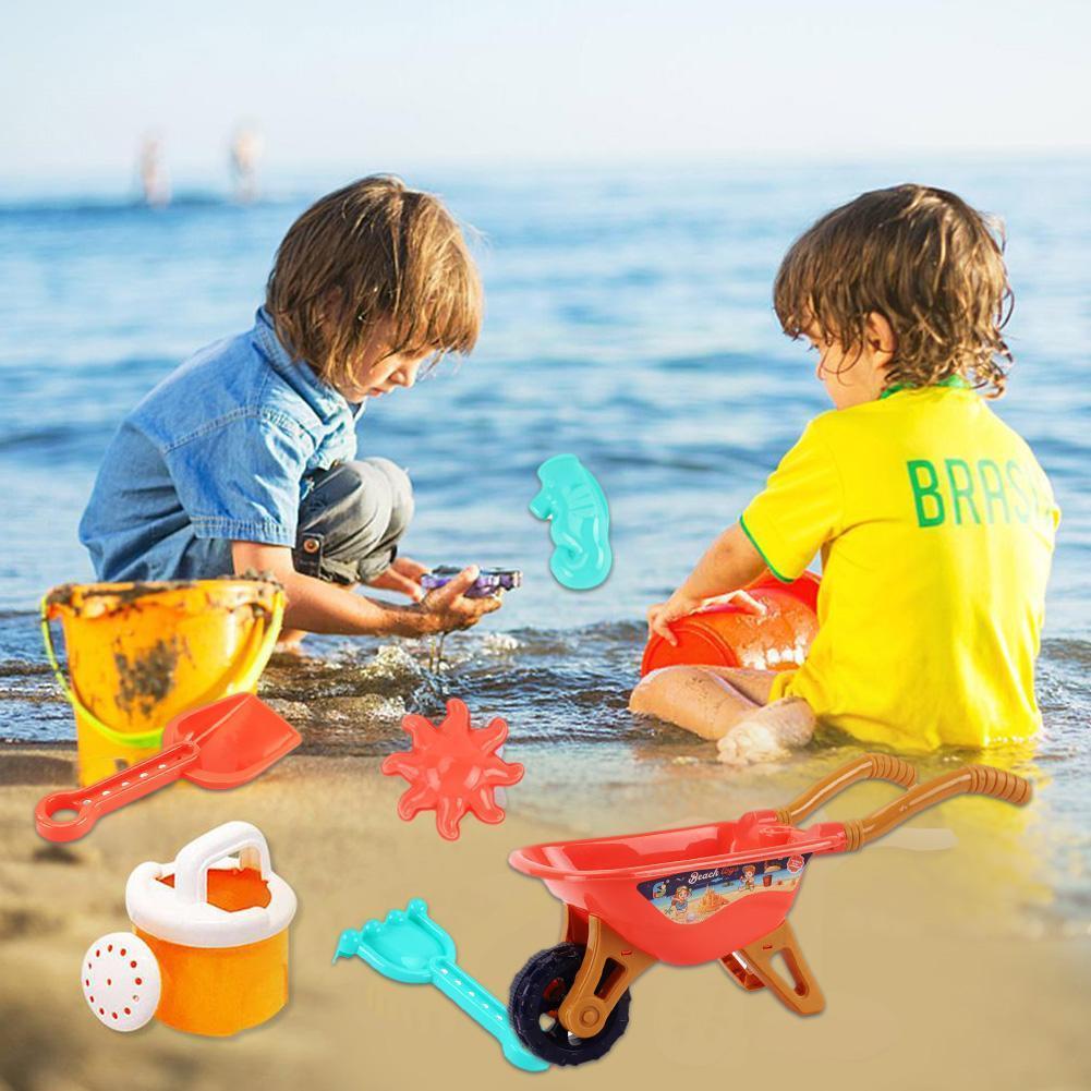 Summer Baby Beach Toys Baby Beach Game Toy Children Trolley Shovel Sprinkler Toys Kit For Beach Sand Water Cart H B6y4