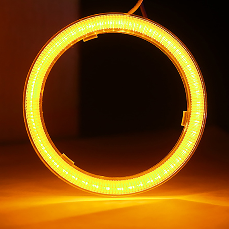 Super Ljusa Halo Ringar COB LED Angel Eyes - 60mm till 120mm - Bil och Motorcykel DRL Lampa: Gul / 6000k
