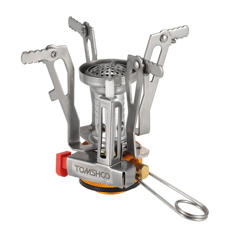 TOMSHOO Mini Backpacking Canister Stove Burners Camping Outdoor Cooking Foldable Hiking Supply Butane Propane Canister Compatibl