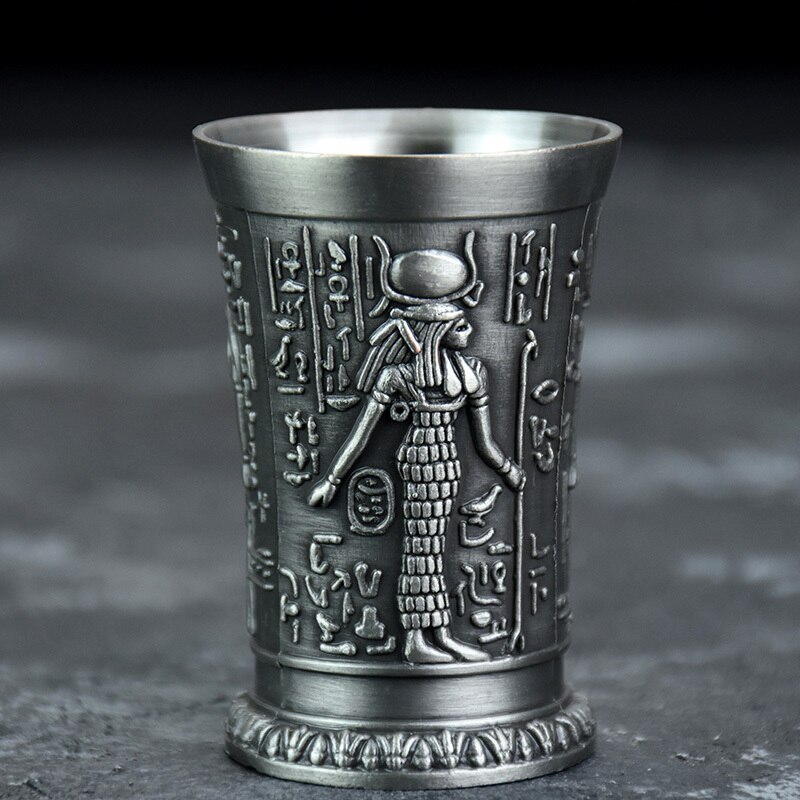 The Revenant Same Style Wine Glass Ancient Egypt Myth Relief Art Copper Shot Glass B52 Cocktail Russia Sikkim Spirits Bullet Cup