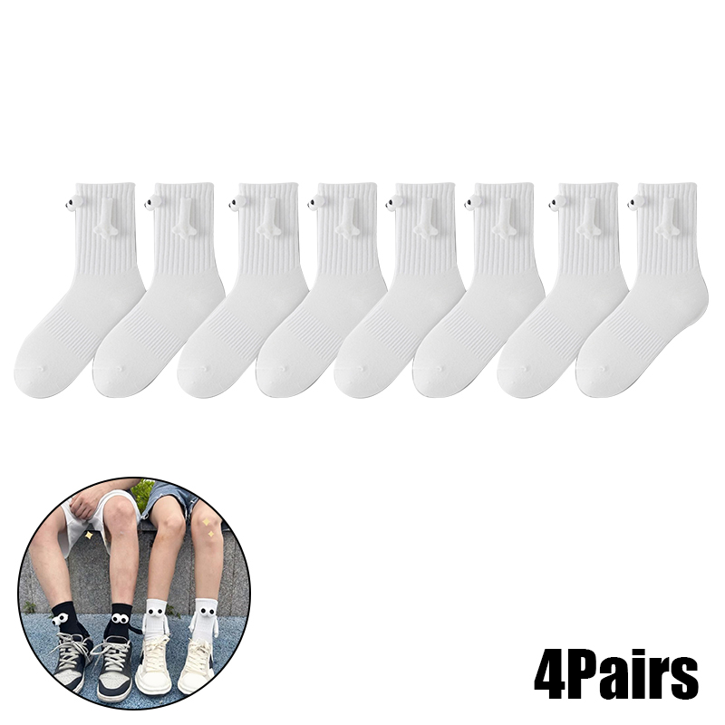 Calcetines magnéticos con manos mujeres hombres negro blanco divertido lindo ojos de dibujos animados pareja calcetines de tubo medio para: Verde militar