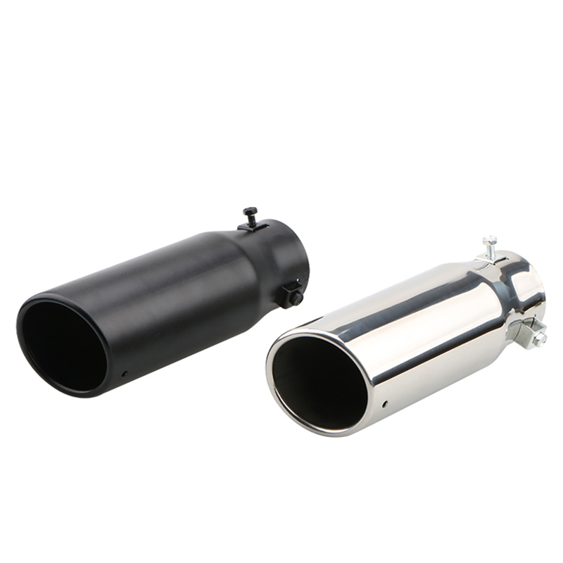 Punta de silenciador de escape para coche, entrada de 2,5 ", salida de 3", 21CM, acero inoxidable, plata, negro, tubos de escape, accesorios para coche