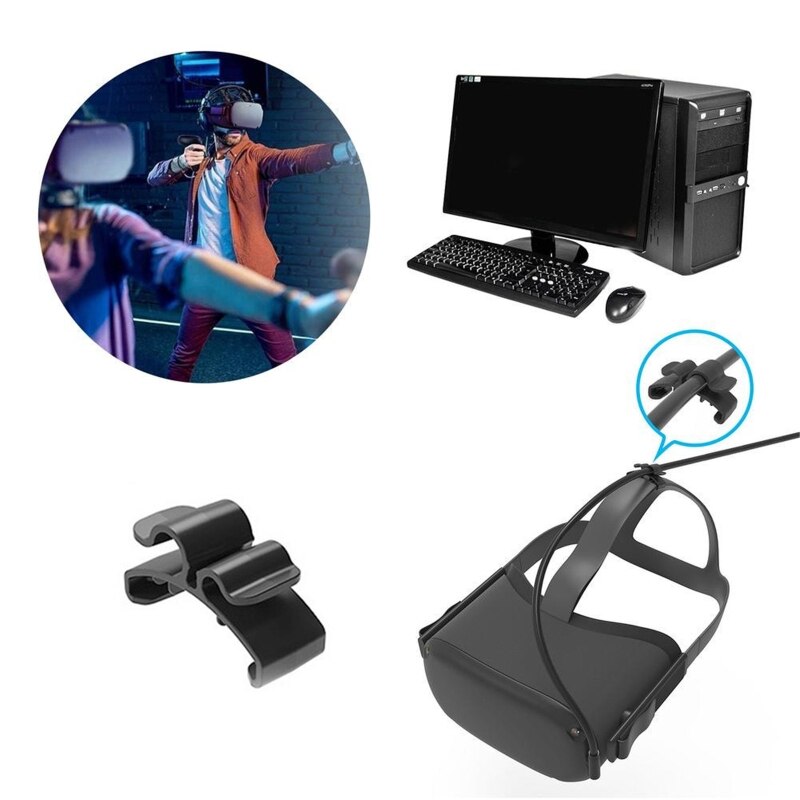 Cable para auriculares Oculus Quest 1/2 Link VR, accesorios de VR, abrazadera de Cable, 2 uds.,