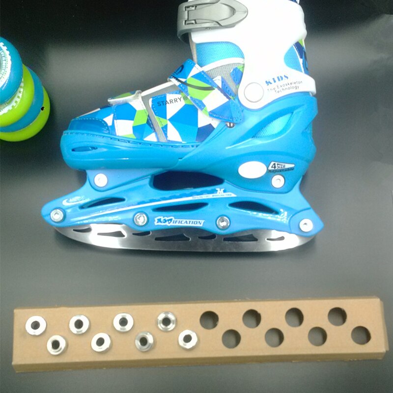 1 par de patines de ruedas hoja de esquí 3mm acero inoxidable en línea figura Skate para adulto chico patinaje sobre hielo conjunto completo