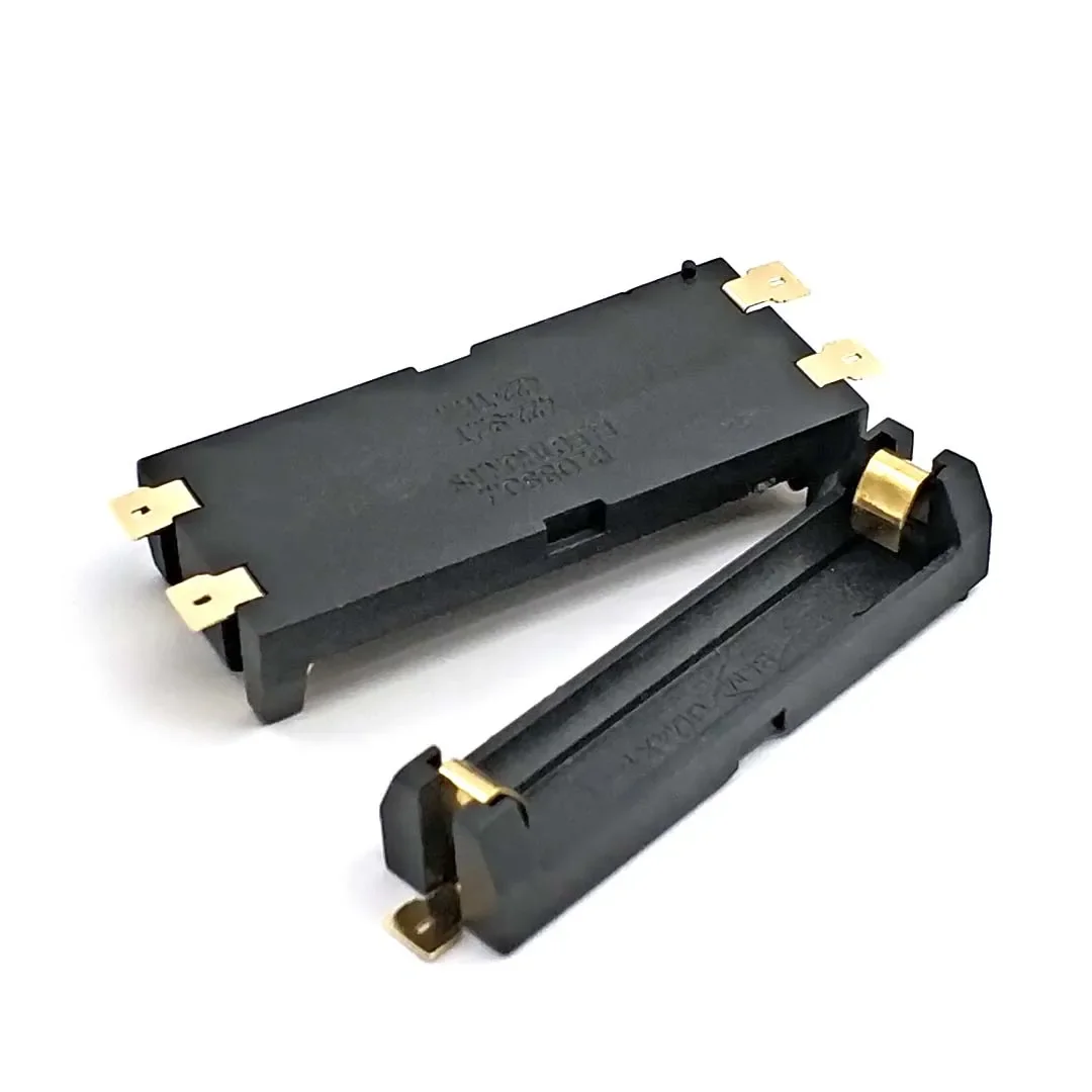 Alta qualidade 1/2 slot aaa suporte de bateria smd smt caixa de bateria com pinos de bronze diy caixa de mola de bateria de lítio