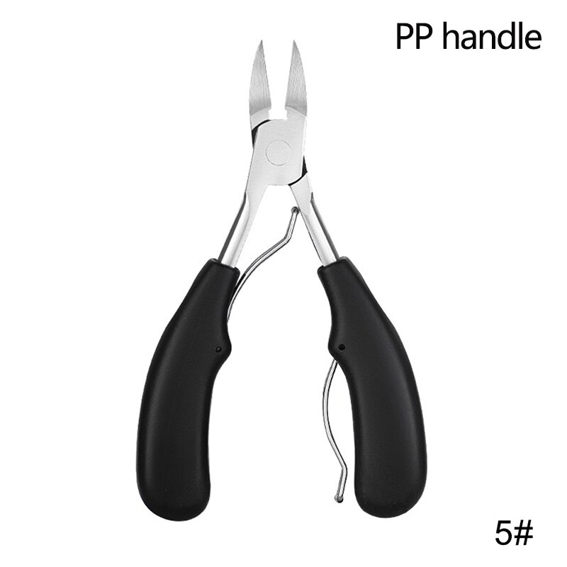 Pinzas para cortar las uñas de los dedos, fórceps para cortar las cutículas, instrumentos de cuidado de los pies para manicura y pedicura: Black pp handle