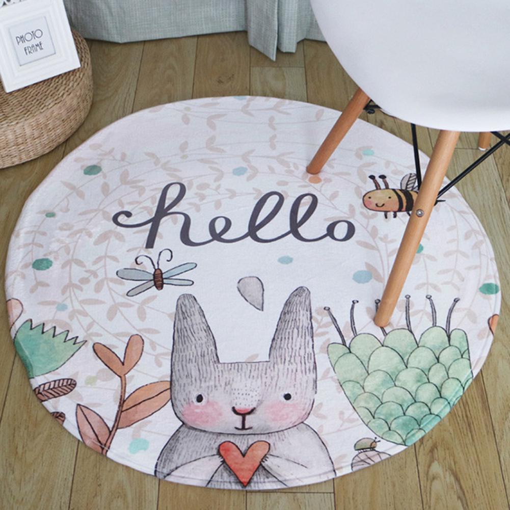 Simple Round Children's Cartoon Style Crawling Pad Game Pad Decorative Carpet Floor Door Yoga Pad For Babies And Adults