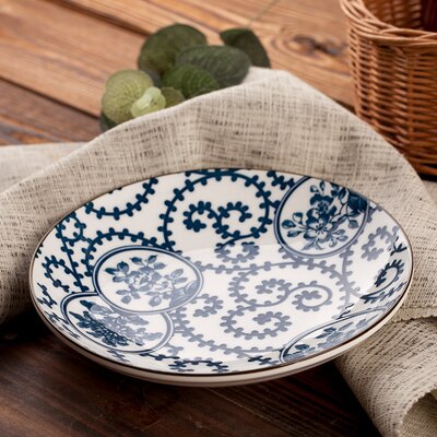 WHYOU 1piece 7inch Cermic Serving Western Food Steak Plate Breakfast Dish Japanese-Style Kitchen Supplies Tableware: n 7inch 1piece