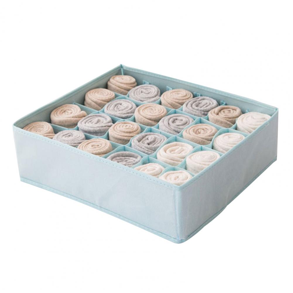 6/7/24 Grids Underwear Storage Drawer Organizer Non Woven Fabric Drawer Divider Box for Bra Socks Clothes Organizer Storage Box: Blue 24Cells