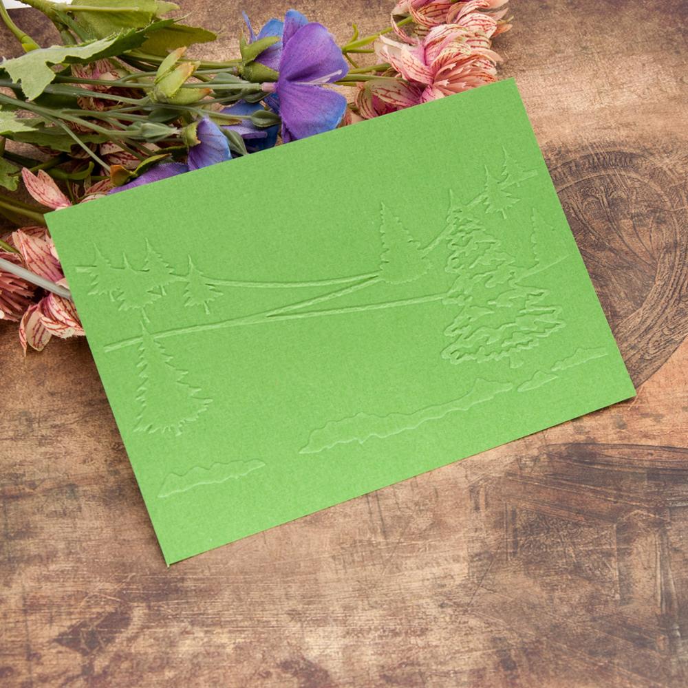 Forest Sceen Christmas Embossing Folders DIY Making Paper Cards Stencils Stencil Scrapbook Template Plastic Transparent