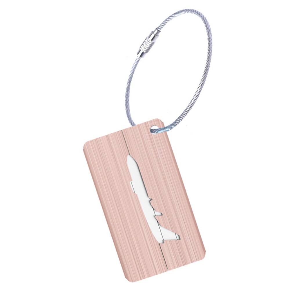 Reizen Accessoires Aluminium Kofferlabels Koffer ID Adres Holder Vliegtuig Bagage Boarding Draagbare Label: rose gold