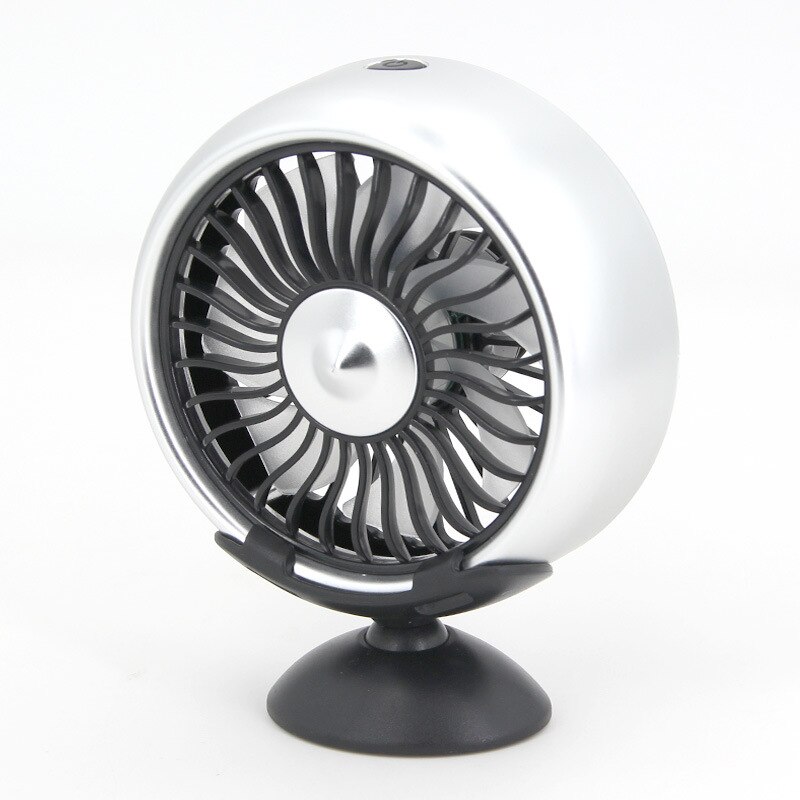 Car Multifunctional Electric Fan Car Air Outlet Center Console Wind Power Expansion USB Mini Auto Cooling Fan: silver