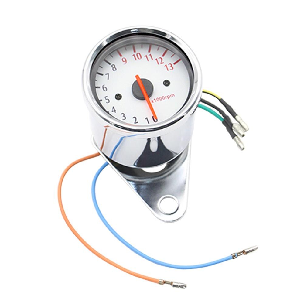 Motorcycle Tachometer Wear-resistant Retro Motorcycle Tachometer 0-13000 Tach RPM Gauge Rev Counter Universal DC 12V