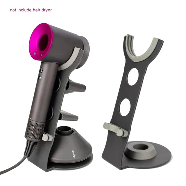 Supporto per asciugacapelli supporto per asciugacapelli Dyson staffa portatile con portaoggetti Super magnetico per ugello per asciugacapelli Dyson da bagno: Model D Grey