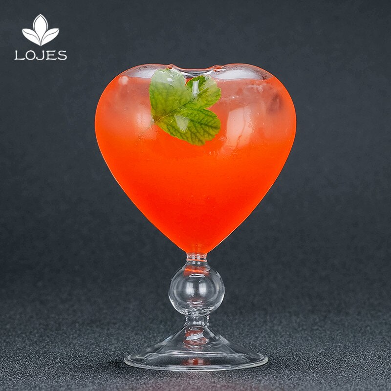 Vaso de Martini inclinado Scrub Cocktail copa de vidrio sin plomo tazas de burbuja increíble hermosa en forma de corazón