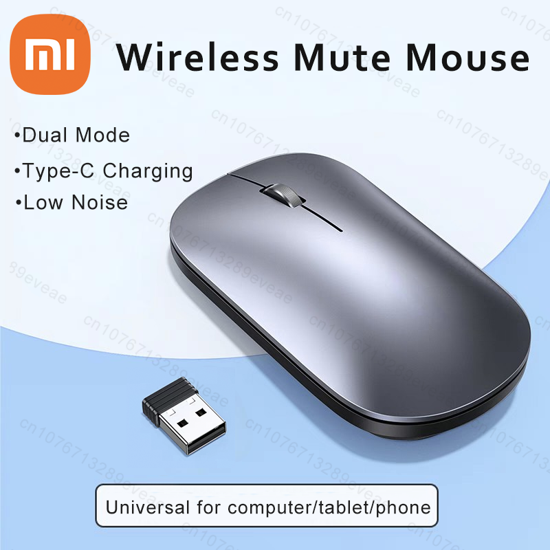 Xiaomi 2,4 GHz Bluetooth Wireless Mute Mouse Dual Dpi Einstellbare Typ-c Wiederaufladbare Stille Ergonomische Tragbare Büro Maus