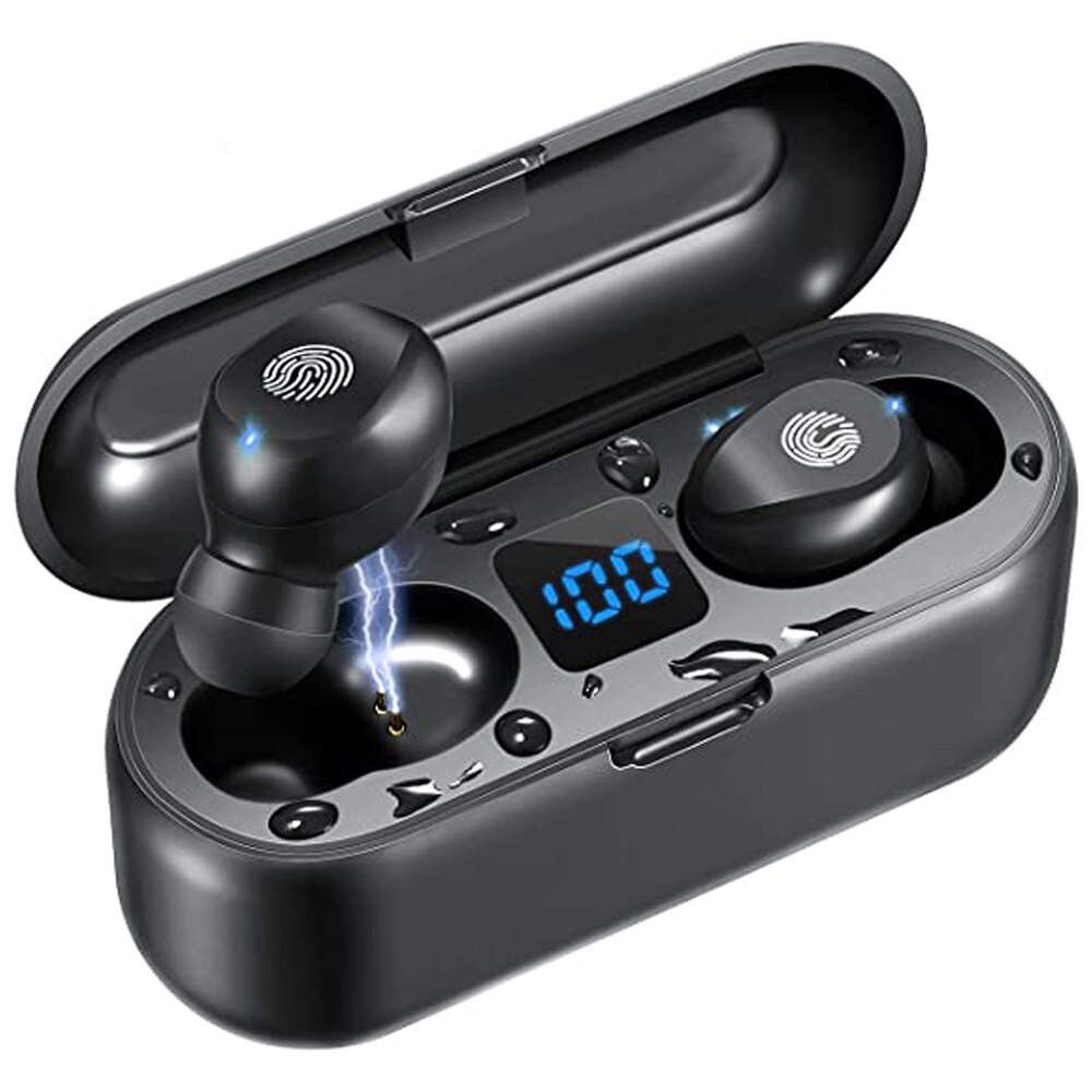 Mini hovedtelefon  f9 tws bluetooth 5.0 øretelefon i øretelefon trådløs sports gaming headset med opladningsetui til xiomi-telefoner