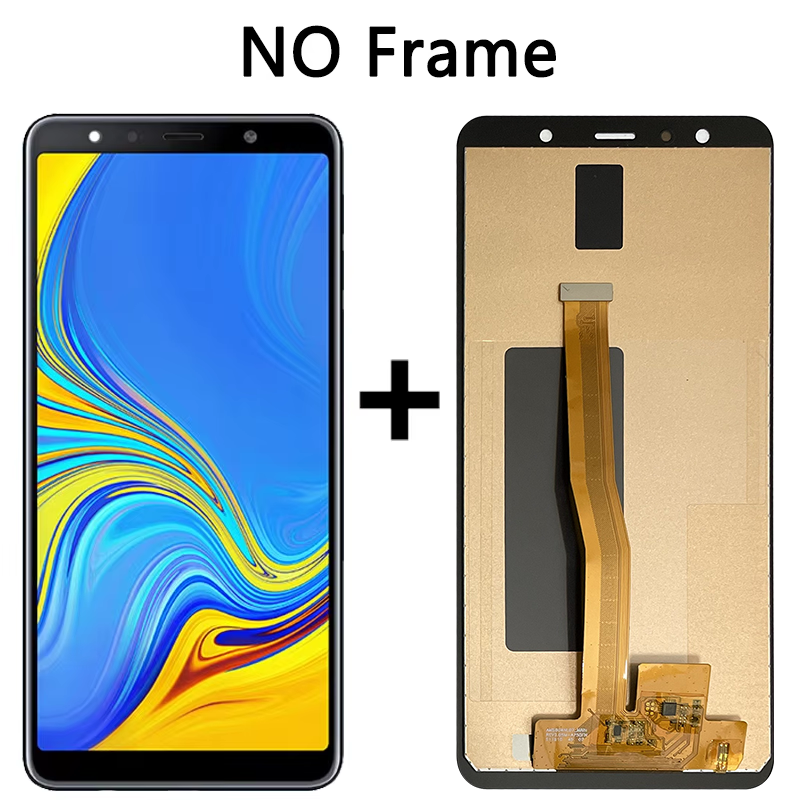 6.0 For Samsung A7 A750 LCD A750F A750FN Display With Frame Touch Screen Digitizer Replacement Parts: black