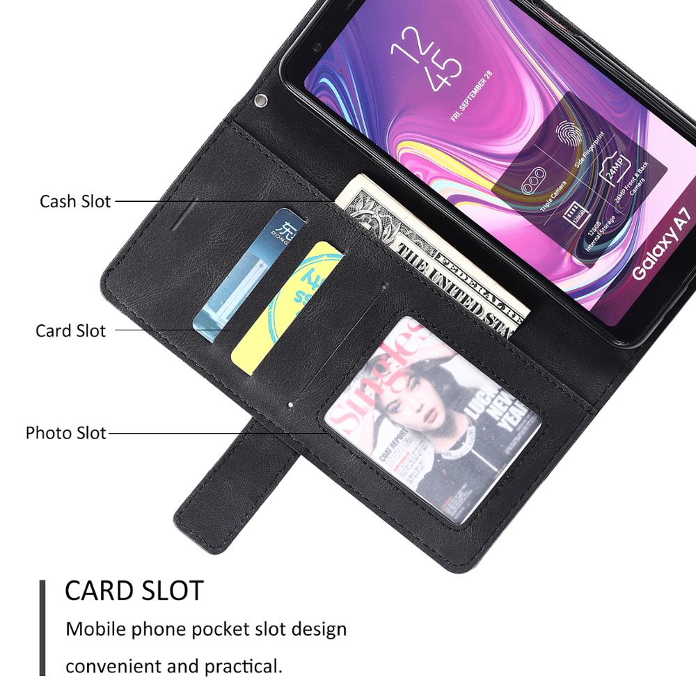 A7 Lederen Case Op Voor Samsung Galaxy A7 SM-A750F Case Etui Na Voor Samsung A7 ) a750 Flip Cover Phone Wallet Case