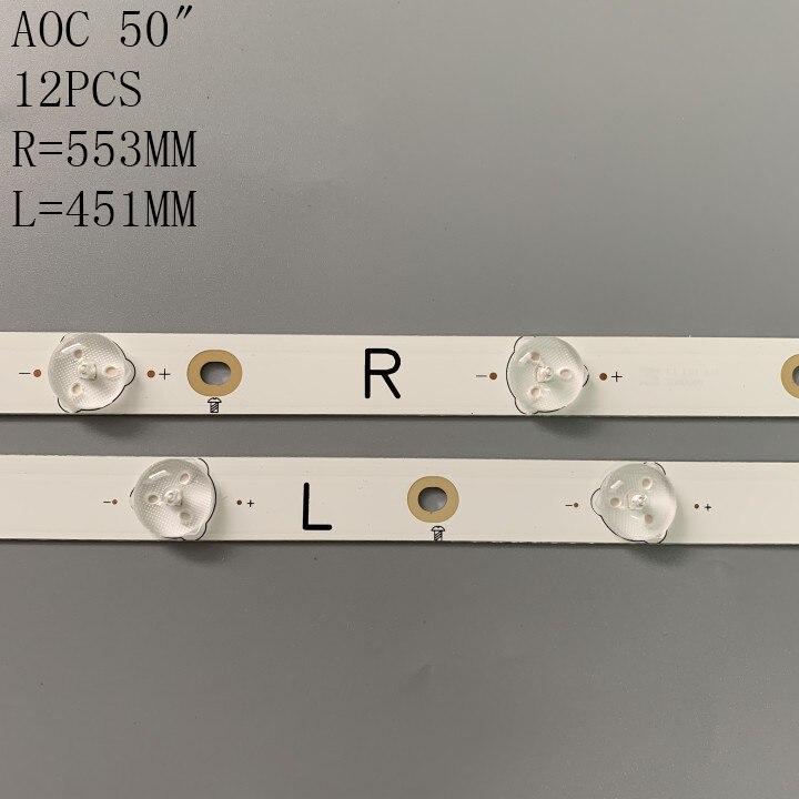 Bande de rétroéclairage LED, 12 pièces/ensemble, pour LC-50LB370U, 500TT65, 500TT66 V1, 50pfk6510, 500TT41, 500TT42 v4,
